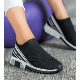 SHELOVET Chaussures de sport textiles blanche le noir 2