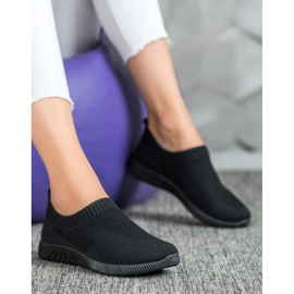 SHELOVET Slipons ajourés confortables le noir 2