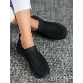 SHELOVET Slipons ajourés confortables le noir 3