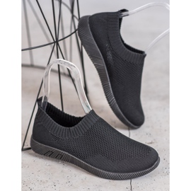 SHELOVET Slipons ajourés confortables le noir 1