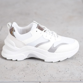 SHELOVET Baskets élégantes blanc gris 2