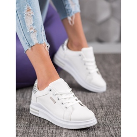 SHELOVET Baskets lacées à la mode blanche gris 1