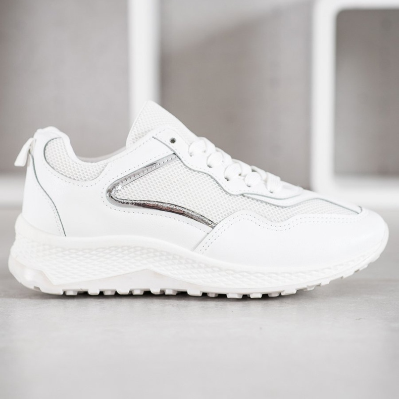 SHELOVET Baskets blanches classiques gris 2