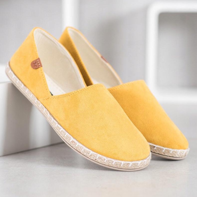SHELOVET Espadrilles à enfiler jaunes 2