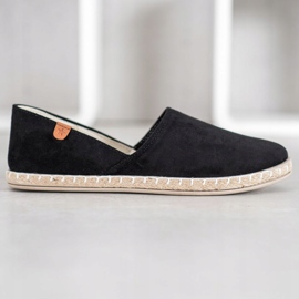 SHELOVET Espadrilles noires à enfiler 2