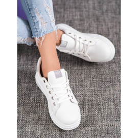 SHELOVET Baskets à empiècements pailletés blanc gris 1