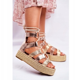 PS1 Sandales Pour Femmes Sur Les Espadrilles Plateforme Golden Eromica doré 2