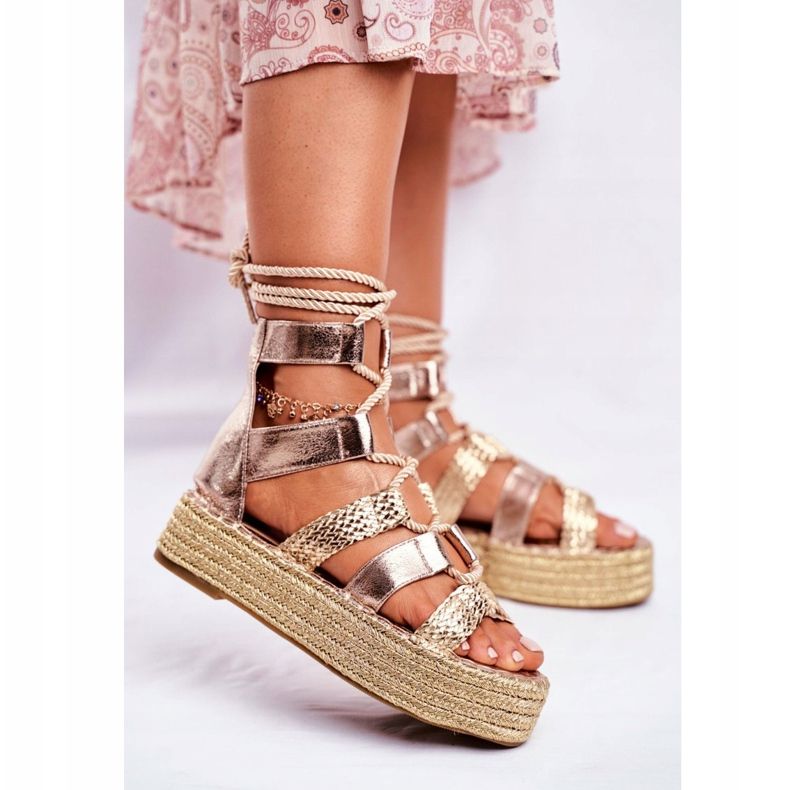 PS1 Sandales Pour Femmes Sur Les Espadrilles Plateforme Golden Eromica doré 2