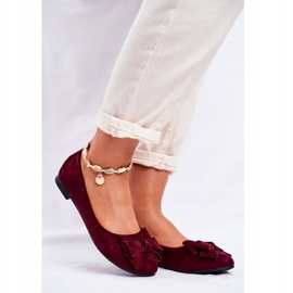 PS1 Ballerines femme Jordos en daim bordeaux rouge 1
