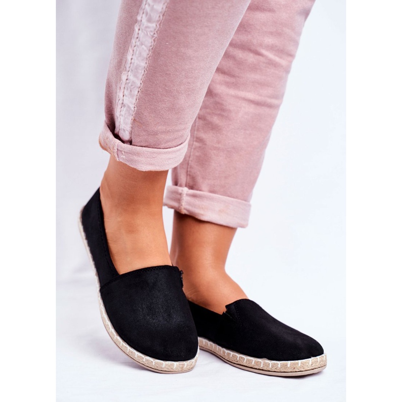 NEWS Espadrilles à enfiler noires pour femmes le noir 1