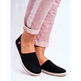 NEWS Espadrilles à enfiler noires pour femmes 1