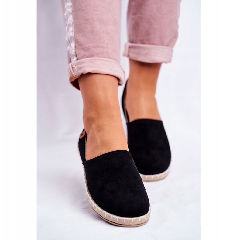 NEWS Espadrilles à enfiler noires pour femmes le noir 2 NEWS Espadrilles à enfiler noires pour femmes le noir 2