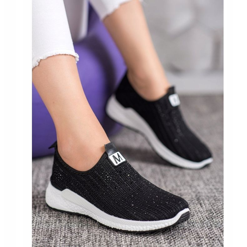 SHELOVET Chaussures Noires Avec Cristaux le noir 1