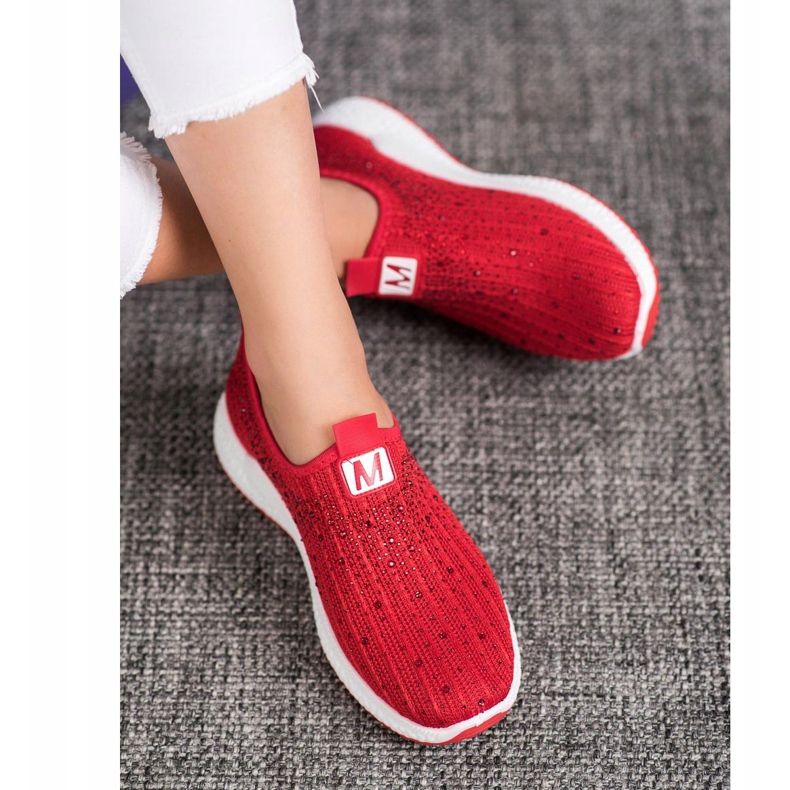 SHELOVET Chaussures rouges avec cristaux 2