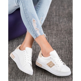 SHELOVET Baskets en cuir écologique blanche 1