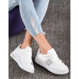 SHELOVET Baskets en cuir écologique blanche 2