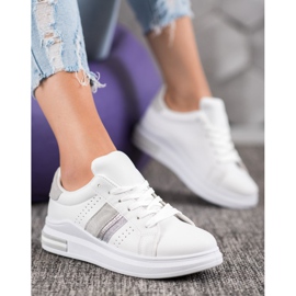 SHELOVET Baskets en cuir écologique blanc 1