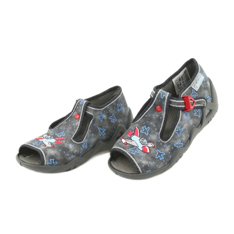 Chaussures enfant Befado 217P099 rouge bleu gris 4