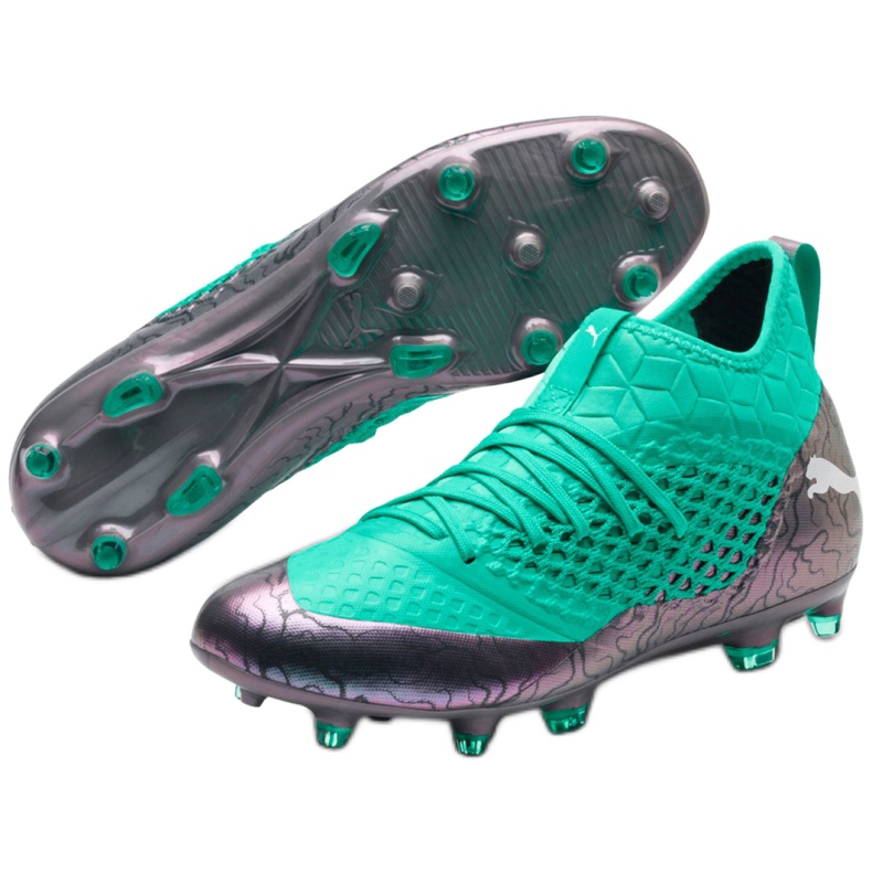 Chaussures de football Puma Future 2.3 Netfit Fg Ag Color Shift M 104832 01 vert 3