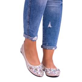 Lu Boo Golden Ballerines sur Pierres Élastiques Even doré 3