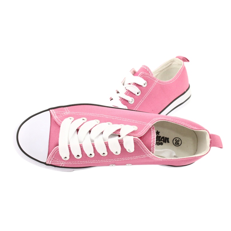 Baskets nouées chaussures femme American Club roses 4 Baskets nouées chaussures femme American Club roses 4