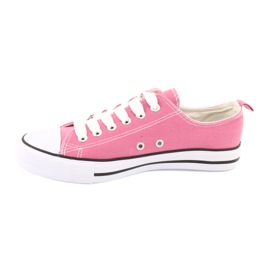 Baskets nouées chaussures femme American Club roses 1