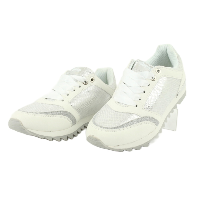 American Club Chaussures de sport pour femmes 16355 blanc / argent gris 2