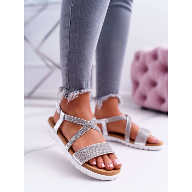 Sandales Pour Femmes Lu Boo Avec Cubic Zirconia 406-5 Argent Stella gris 1 Sandales Pour Femmes Lu Boo Avec Cubic Zirconia 406-5 Argent Stella gris 1