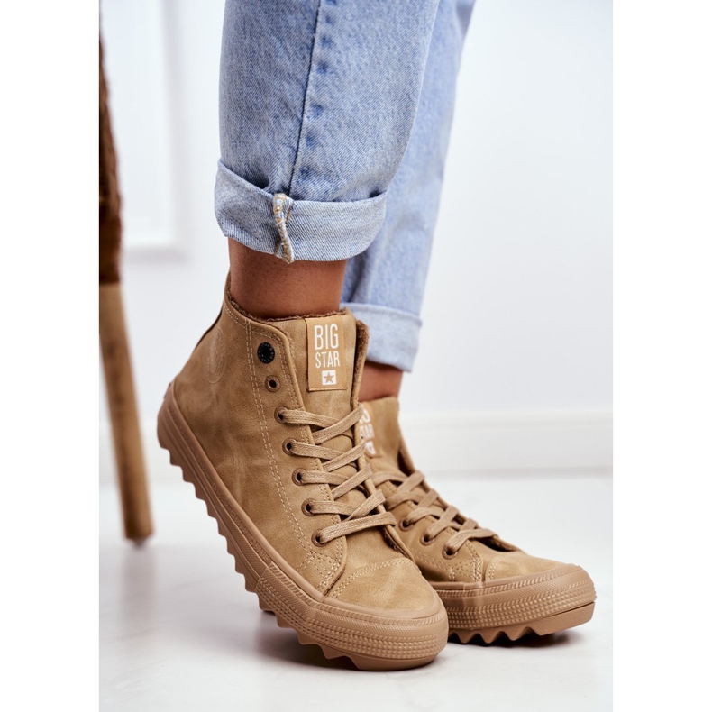Baskets Femme Big Star High Warm Camel GG274072 brun 1