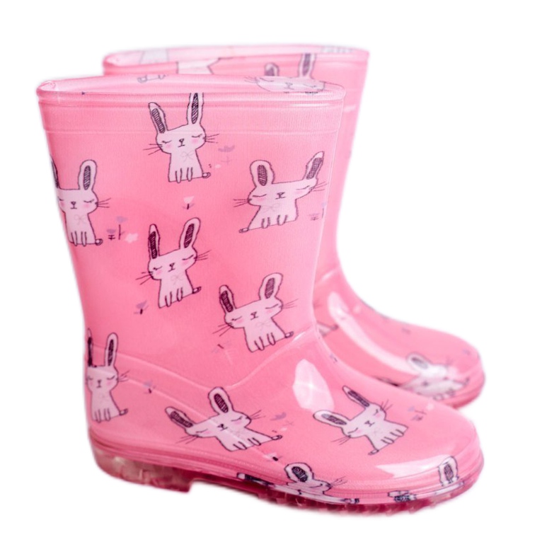 Bottes de pluie en caoutchouc pour enfants Lapin rose 1
