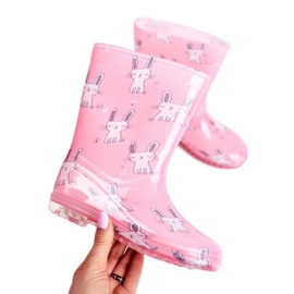 Bottes de pluie en caoutchouc pour enfants Lapin rose 2