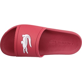 Lacoste Croco Slide 119 1M 737CMA001817K blanche rouge 2 Lacoste Croco Slide 119 1M 737CMA001817K blanche rouge 2