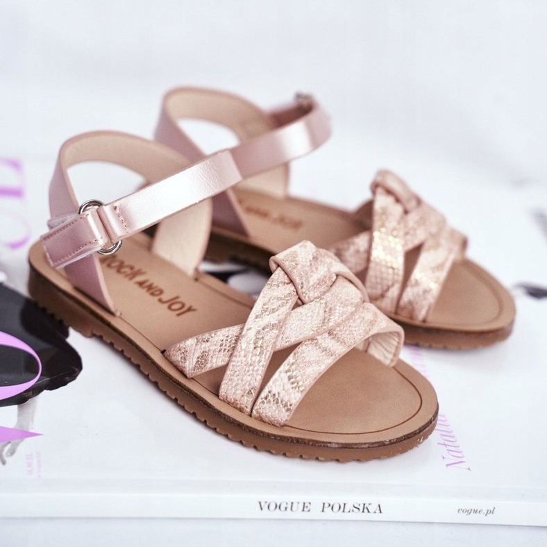 FRROCK Sandales Enfant Avec Velcro Fille Rose Lilo jaune 1