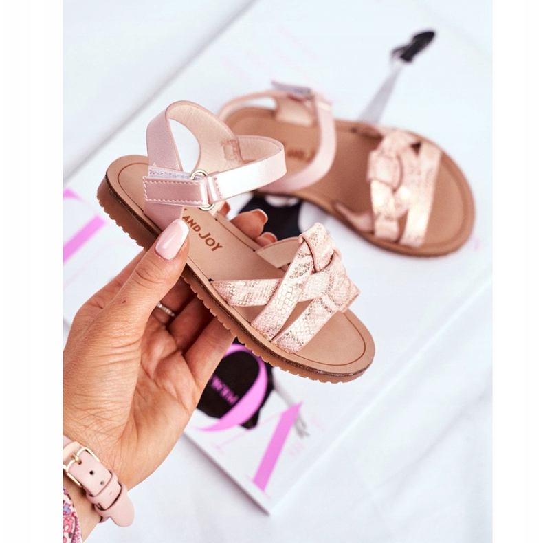 FRROCK Sandales Enfant Avec Velcro Fille Rose Lilo jaune 2