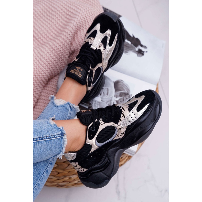 Chaussures de sport pour femmes Big Star de Daniel Lopez noir et or FF274A524 le noir jaune 4