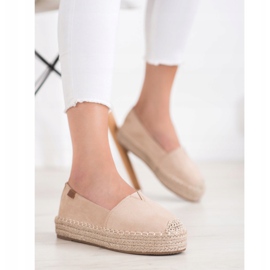 SHELOVET Espadrilles Beiges En Daim 4