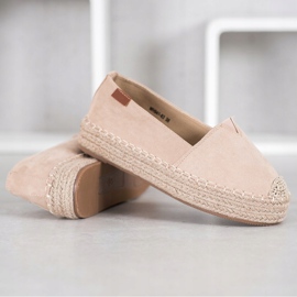 SHELOVET Espadrilles Beiges En Daim 2