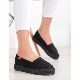 SHELOVET Espadrilles Noires En Daim le noir 3