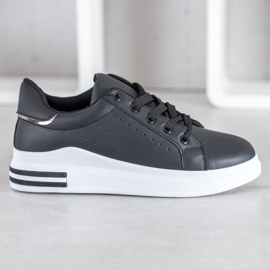 RTX WALK Baskets élégantes en cuir écologique le noir 2