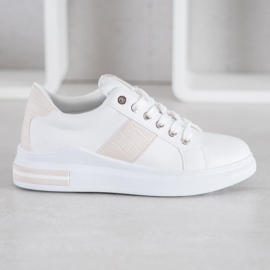 RTX WALK Baskets à empiècements beiges blanc rose 2