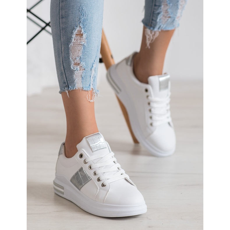 RTX WALK Baskets avec inserts argentés blanche gris 1