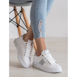 RTX WALK Baskets avec inserts argentés blanc gris 2