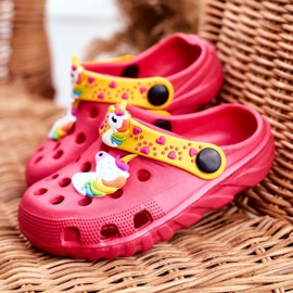 PB2 Chaussons Enfant Foam Crocs Licorne Rose Lily jaune 1