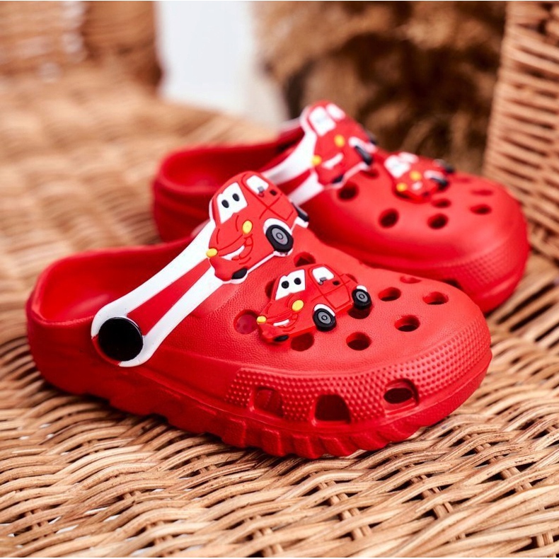 PB2 Chaussons Enfant Mousse Crocs Cars Rouges Bruno 1