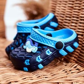 Chaussons Enfant Foam Crocs Black Seahorse Casper noir bleu 1