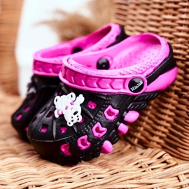 Chaussons Enfant Foam Crocs Ours Polaire Noir Oddie rose 1