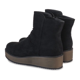 Bottines compensées en daim noir T122 le noir 4