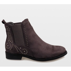 Bottes en daim isolées grises 6333-2 2
