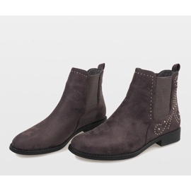 Bottes en daim isolées grises 6333-2 5