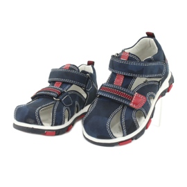 Apawwa Sandales Enfant avec Velcro Marine Goreno rouge bleu marine 2
